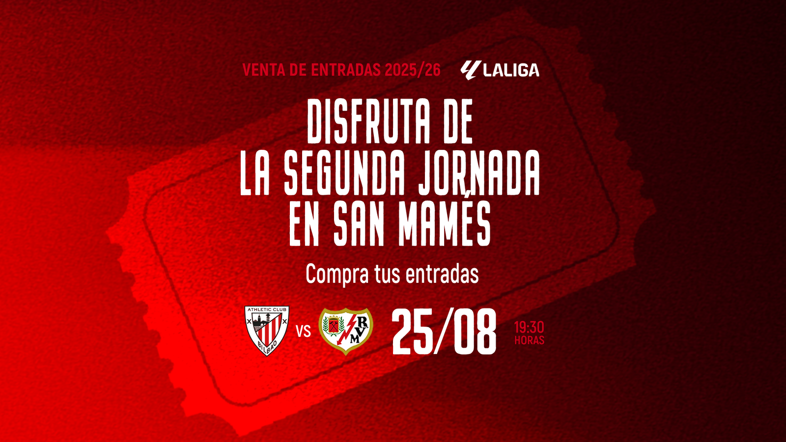 Venta de entradas para el Athletic Club – Rayo Vallecano (J2-LaLiga) – Disponibles desde el 7 de agosto