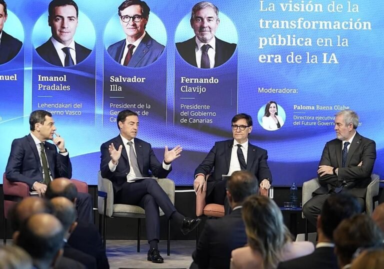 Moreno, Pradales, Illa y Clavijo, en la presentación del Future Government Center (FGC) de NTT DATA.
