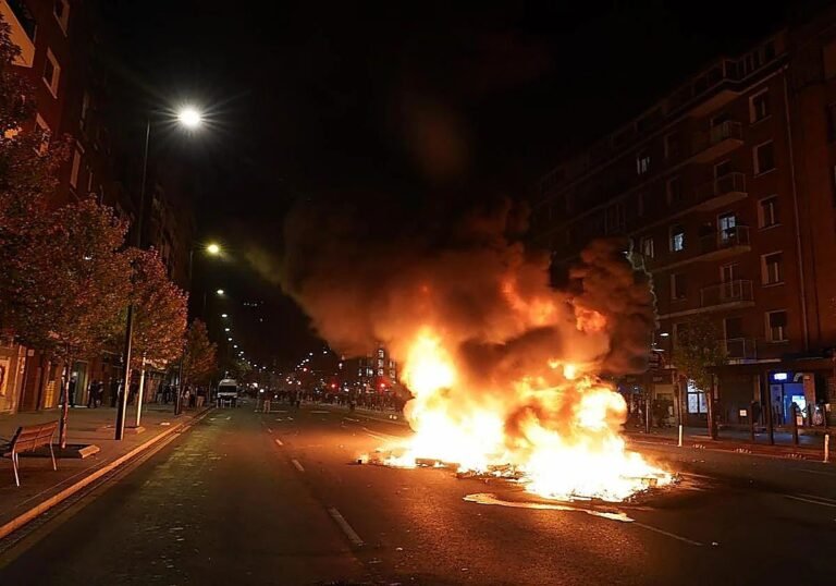 Imagen de los disturbios en Bilbao del pasado lunes.